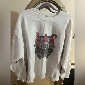 Valentines Gnomes Cozy White Graphic Crewneck Sweater
